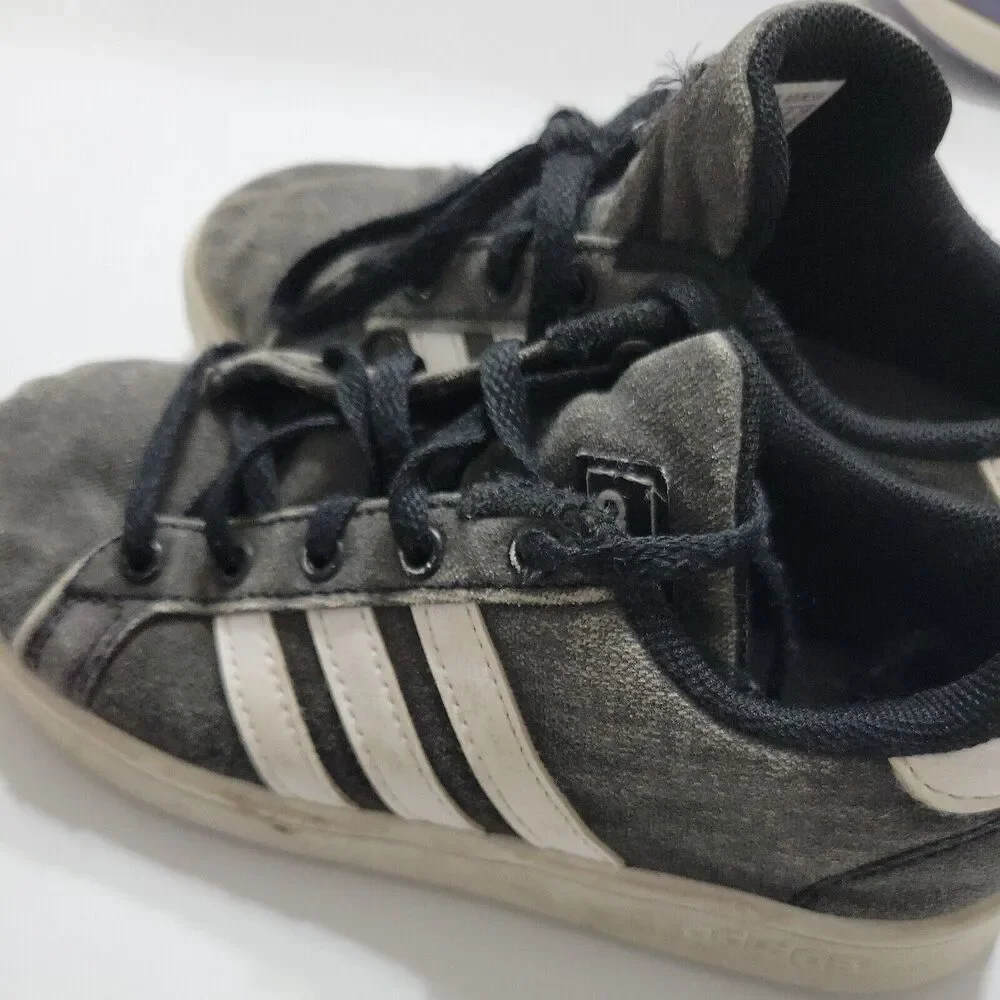Adidas Girls 12 1/2 Kid Shoes Superstar Black White Three Striped Originals 12.5